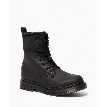 Dr Martens Női 1460 Dm's Wintergrip Faux Fur Lined Bakancs Fekete